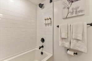 Towels, soap, shampoo, toilet paper