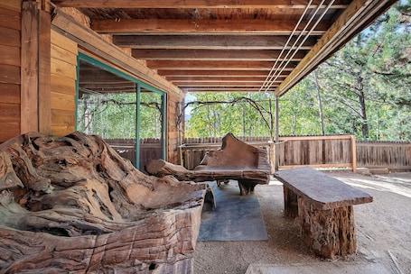 Terrace/patio. Adventures at Angel's Landing await you! Apartment in large mountain home for 3.