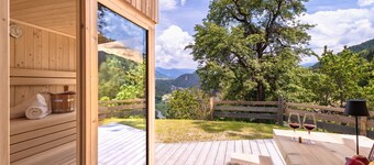 Oberplunerhof Luxury Chalet Woods con vista montagna, 2 terrazze e giardino