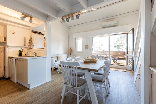 Klimatisiertes Apartment im Zentrum von Cap Ferret – Seeblick, Pool & Strände zu Fuß – Ref. 24