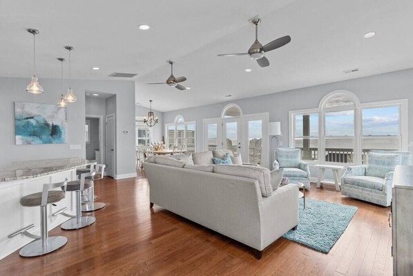 TV, offices - Ocean View! Pool, Waterslide, Elevator & Firepit (Oak Island)