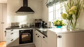 Fridge, oven, stovetop, dishwasher