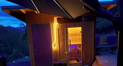 Off-grid tiny home on 6 secluded acres w/ outdoor soaking tubs and sauna!