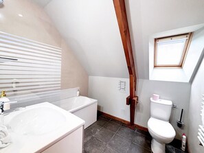 Hair dryer, bidet, towels