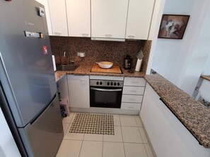 Microwave, oven, stovetop, coffee/tea maker