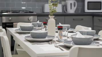 Apartment | Private kitchen | Fridge, microwave, oven, stovetop