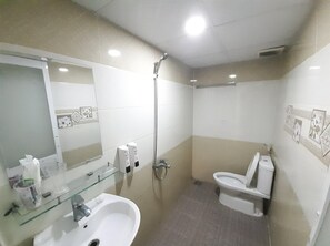 Family Room | Bathroom | Shower, bidet, towels, shampoo