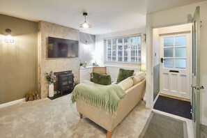 TV, fireplace, offices