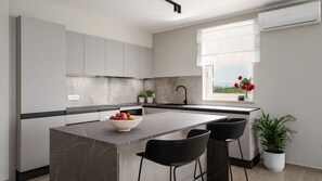 Fridge, oven, dishwasher, coffee/tea maker