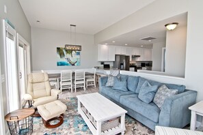 DVD player, stereo - Dolphin Watch East, Oceanfront Duplex in Emerald Isle, NC! (Emerald Isle)