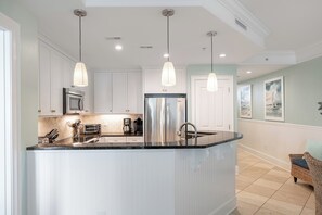 Fridge, microwave, oven, dishwasher - Grande Villas D-3, Oceanfront Condo in Indian Beach, NC! (Indian Beach)