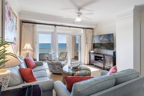 TV, fireplace, video games, DVD player - Grande Villas H-2, Oceanfront Condo in Indian Beach, NC! (Indian Beach)