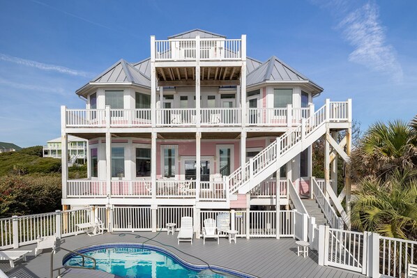Exterior - Tickled Pink, Oceanfront Home in Emerald Isle, NC! (Emerald Isle)