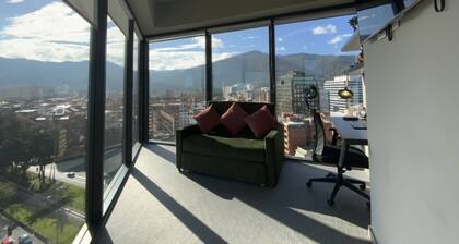 Bright luxurious flat with stunning view workspace