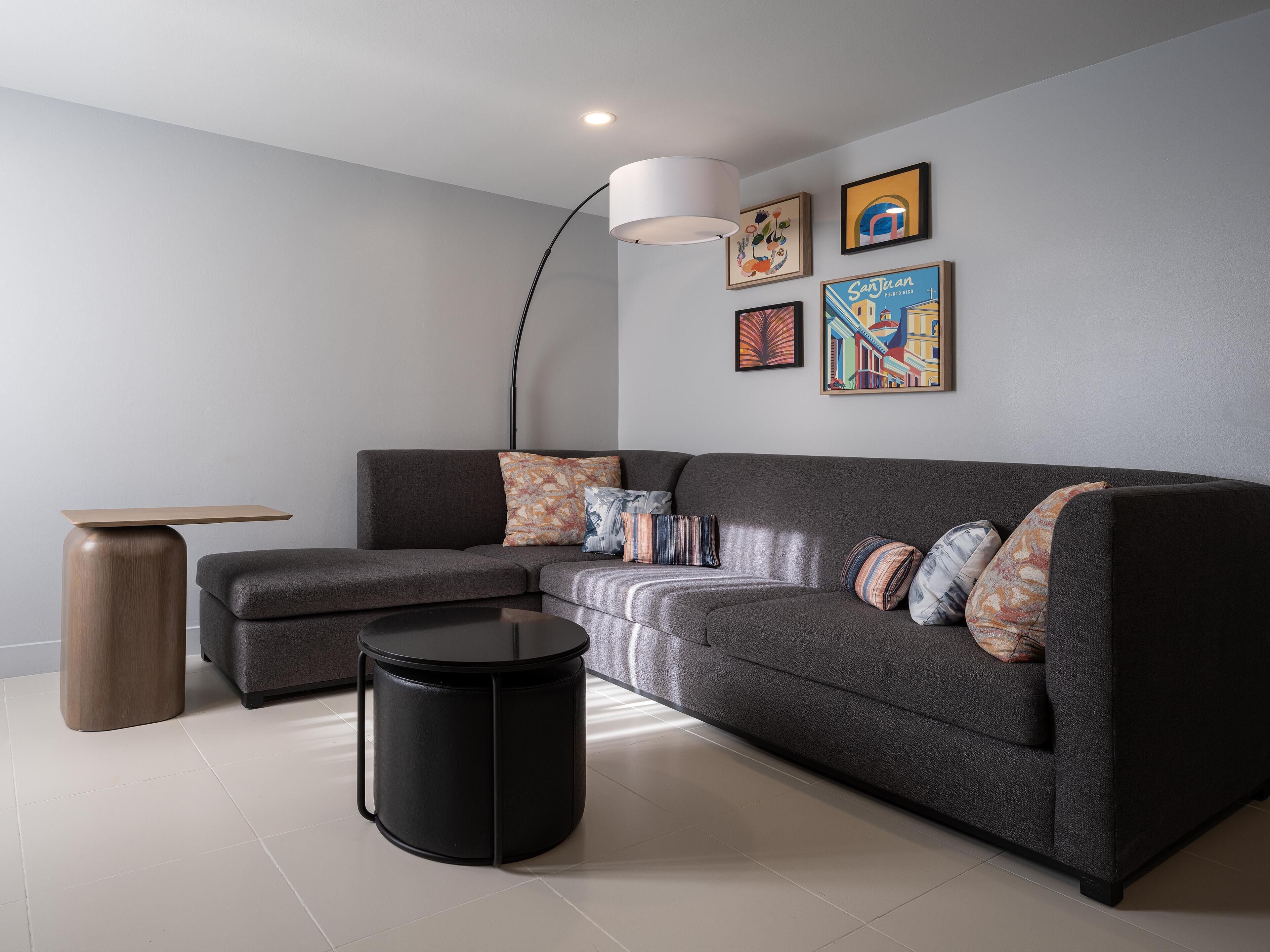 55-inch flat-screen TV with satellite channels