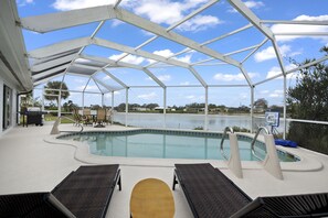 Outdoor pool - Lakefront Pool Home-Venice, FL (Venice)