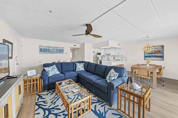 Living Room with a brand new pull out sofa. (Full size)