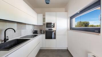 Fridge, microwave, stovetop, dishwasher