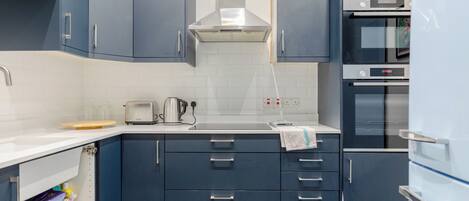 Fridge, microwave, oven, toaster