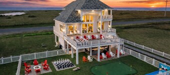 Beachfront 4BR Home | Private Swim Spa | Fire Pit | Outdoor Games