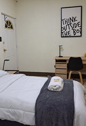 Desk, iron/ironing board, free WiFi, bed sheets