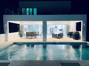 Outdoor pool - Modern 5-bedroom villa in Long Bay, steps from the beach, with private pool. (Long Bay Hills)