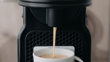 Mini-fridge, microwave, electric kettle, cookware/dishes/utensils