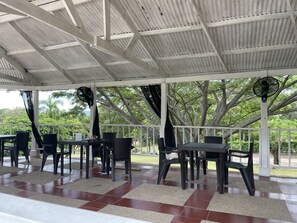 Outdoor banquet area