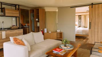 Luxury Tent, 1 King Bed, Terrace, Resort View | Living area | Ping pong