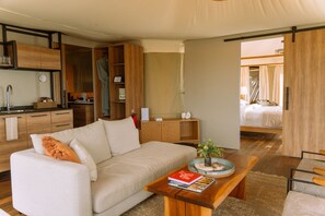 Luxury Tent, 1 King Bed, Terrace, Resort View | Living area | Ping pong