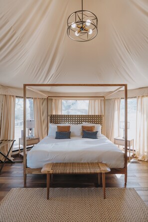 Luxury Tent, 1 King Bed, Hill View | 1 bedroom, Egyptian cotton sheets, premium bedding, memory foam beds