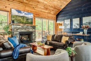 Smart TV, fireplace, video games