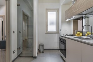 Oven, stovetop, dishwasher, coffee/tea maker