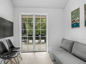 TV, fireplace, table football