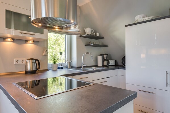 Fridge, oven, stovetop, dishwasher