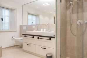 Regadera, secadora de cabello, bidet, toallas 