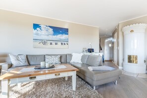 TV, peis, DVD-spiller og stereoanlegg