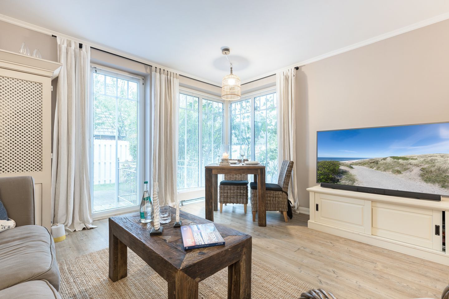 TV, DVD player, stereo
