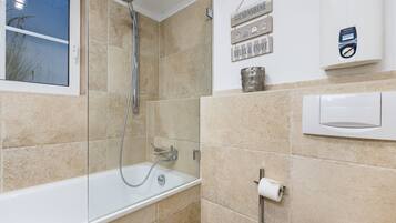 Hair dryer, towels, soap