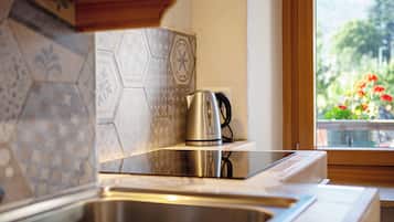 Fridge, oven, stovetop, cookware/dishes/utensils