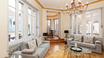 Smart TV, books, music library, printers