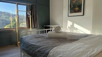 3 bedrooms, desk, iron/ironing board, travel cot