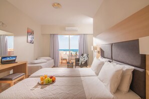 Superior Triple Room | Desk, free cots/infant beds, free WiFi, bed sheets - Pleasure Beach Hotel (Hersonissos)