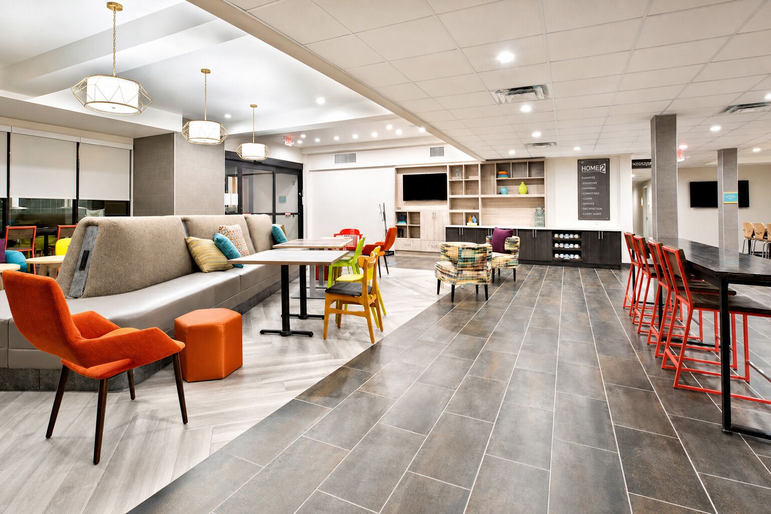 Settle in and unwind in the airy, stylish lounge.