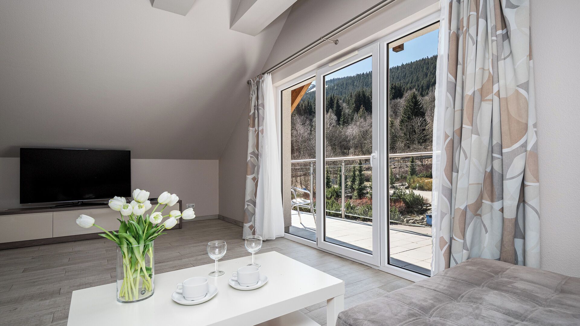 슈피리어 아파트 (budynek boczny) | 거실 공간 | 평면 TV