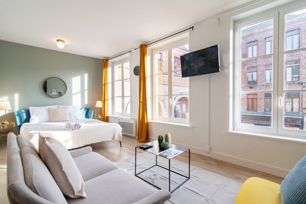Desk, iron/ironing board, Internet, bed sheets - Hypercentre-train station: fully-equipped studio (Lille)