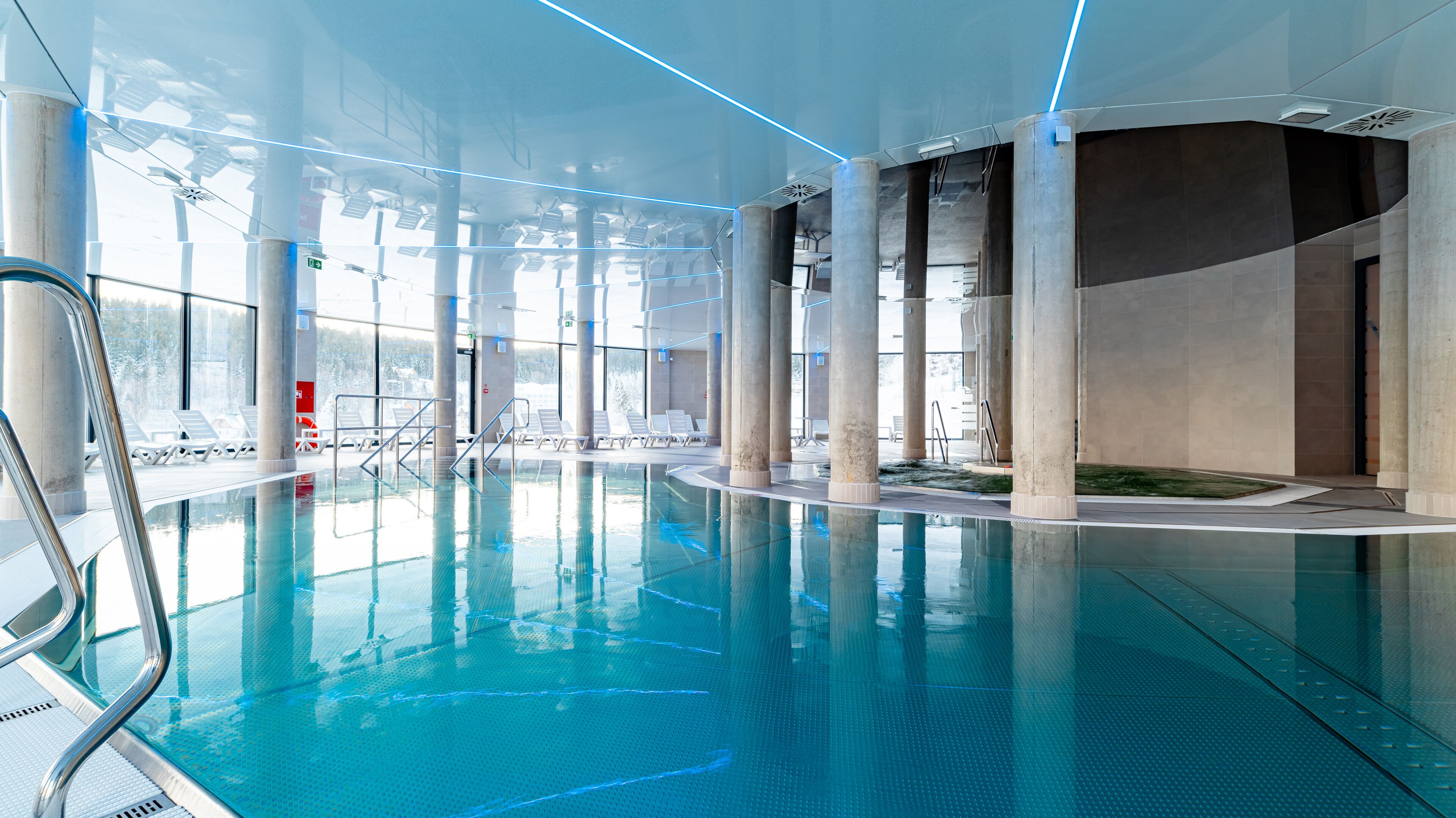 Indoor pool, seasonal outdoor pool