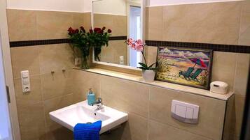 Dusche, Haartrockner, Handtücher