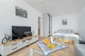 Apartamento, 1 quarto, sacada | 1 quarto, roupa de cama