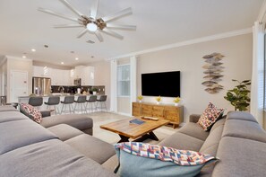 TV - 9 Bedroom waterfront pool home in Storey Lake Resort (Kissimmee)